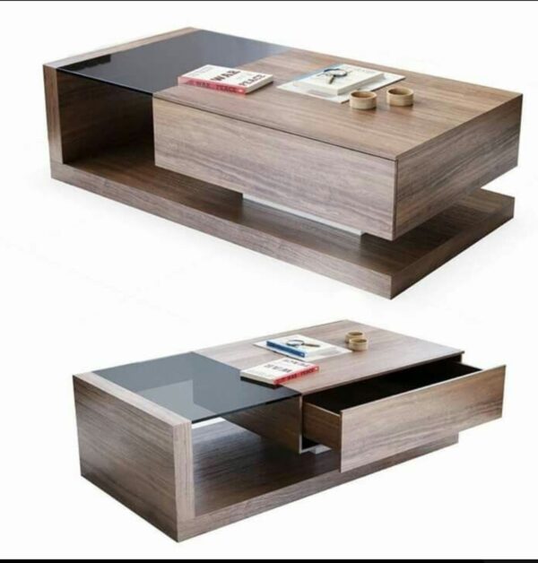 “Wooden Center Table with Hidden Draw 60-CM X 90-CM”