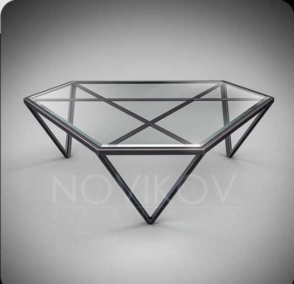 Glass Top with Metal Base Center Table (CT 28)