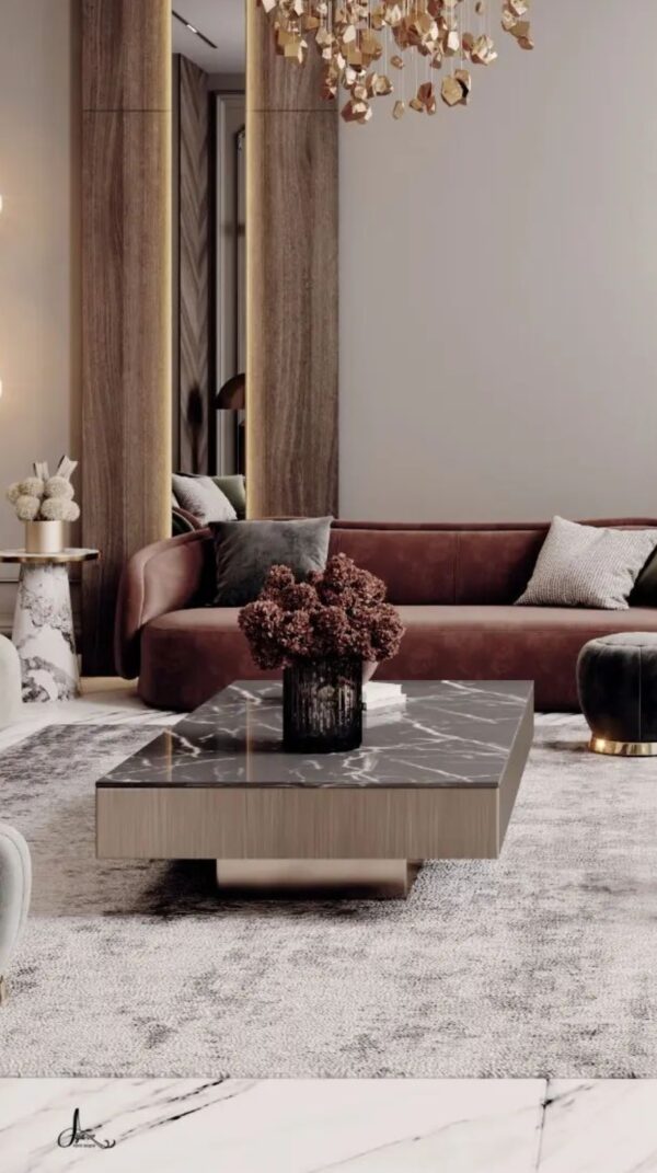 Top with Wooden Base Center Table (CT 38)