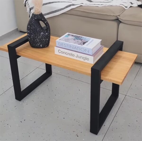 Wooden Top with Metal Legs Center Table (CT 39)